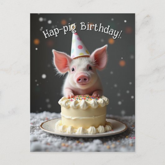 Schweine zum Geburtstag Postkarte (Vorderseite)