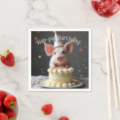 Schweine zum Geburtstag Serviette (Beispiel)