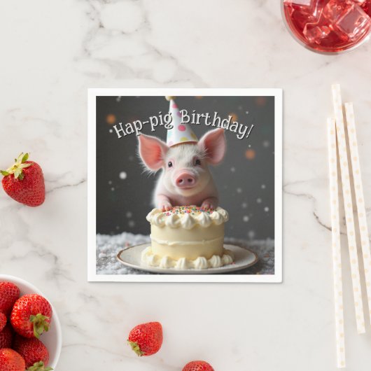 Schweine zum Geburtstag Serviette (Beispiel)
