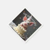 Schweine zum Geburtstag Serviette (Ecke)