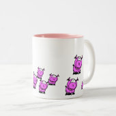 Schweine Zweifarbige Tasse (VorderseiteRechts)