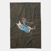 Schweinebacke Piggy Niedliche formale Antike Geschirrtuch (Vertikal)