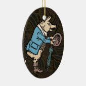 Schweinebacke Piggy Niedliche formale Antike Keramikornament (Rechts)