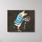 Schweinebacke Piggy Niedliche formale Antike Leinwanddruck (Vorderseite)