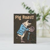 Schweinebacke Piggy Niedliche formale Antike Postkarte (Stehend Vorderseite)