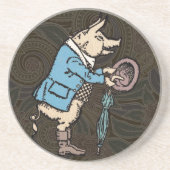 Schweinebacke Piggy Niedliche formale Antike Untersetzer (Vorne)