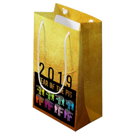 Schweinebag Chinesisches Neujahr Zodiac Geburtstag Kleine Geschenktüte (Vorderseite Schrägansicht)