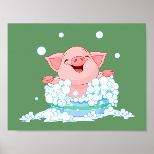 Schweinebath (grün) Poster (Vorne)