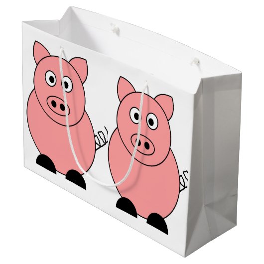 Schweinebeutel Große Geschenktüte (Rückseite Schrägansicht)