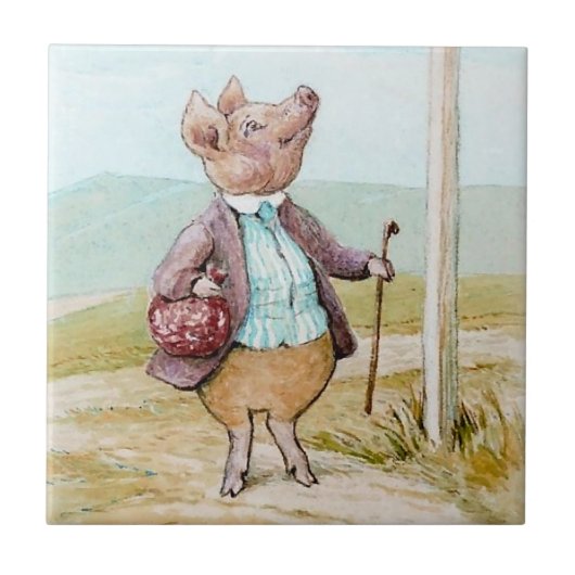 Schweinebland auf den Markt durch Beatrix Potter Fliese (Vorderseite)