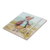 Schweinebland auf den Markt durch Beatrix Potter Fliese (Seite)