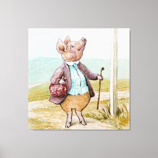 Schweinebland auf den Markt durch Beatrix Potter Leinwanddruck (Vorderseite)