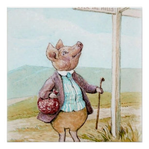Schweinebland auf den Markt durch Beatrix Potter Poster