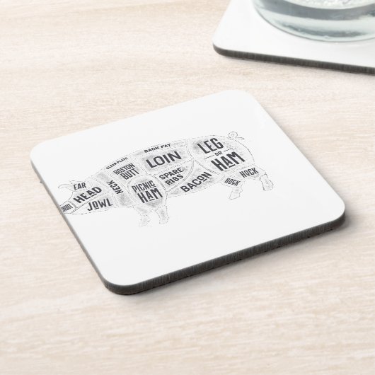 Schweineblatterdiagramm Getränkeuntersetzer (Linke Seite)