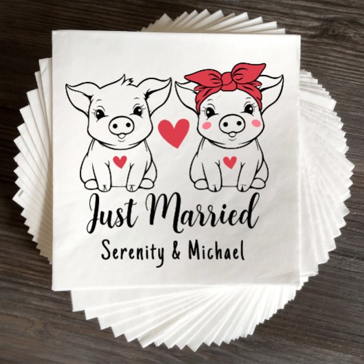 Schweinebrasse Bauernhof nur verheiratet Hochzeit Serviette