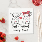 Schweinebrasse Bauernhof nur verheiratet Hochzeit Serviette (Beispiel)