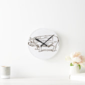 Schweinebutterkarte (3) runde wanduhr (Zuhause)