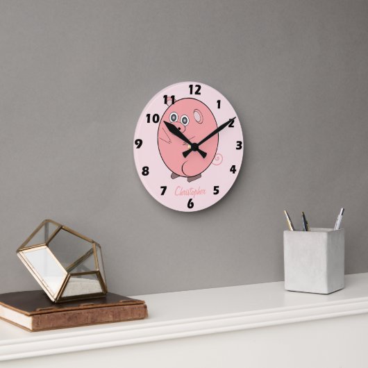 Schweinedesign Personalisiert Runde Wanduhr (Büro)