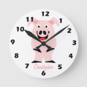 Schweinedesign Personalisiert Runde Wanduhr (Vorderseite)