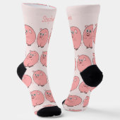 Schweinedesign Personalisiert Socken (Gewinkelt)