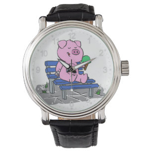 Schweineeis  Rückenfarbe Armbanduhr