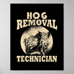 Schweineentfernungstechniker Eberjagd Vintage-Schw Poster