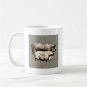 Schweinefarm Land Antike Illustration Kunst, Dicht Kaffeetasse (Links)