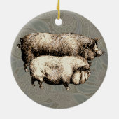 Schweinefarm Land Antike Illustration Kunst, Dicht Keramik Ornament (Hinten)