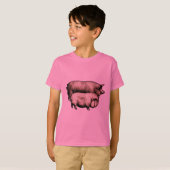 Schweinefarm Land Antike Illustration Kunst, Dicht T-Shirt (Vorne ganz)