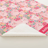Schweinefarm Tierblume Rustikal Personalisiert Sherpadecke (3/4)