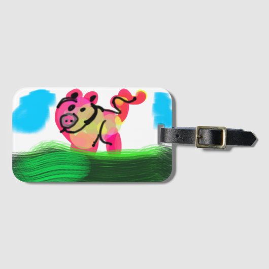 Schweinefeder gepäckanhänger (Vorderseite (Horizontal))