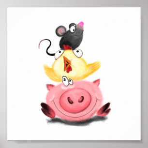 Schweinefick und Mouse Friends Poster