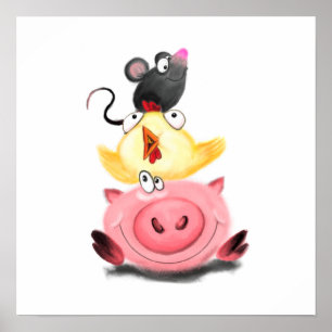 Schweinefick und Mouse Friends Poster