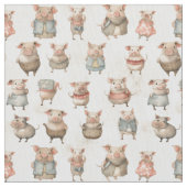 Schweinefieber: Whimsy Pig Stoff (Nahaufnahme)