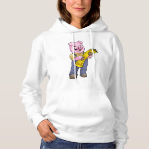 Schweinefleisch als Bauer mit Stroh Hoodie