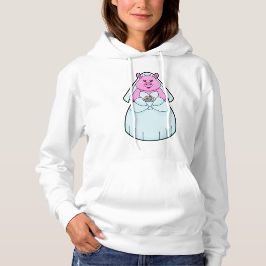 Schweinefleisch als Brille mit Schleier Hoodie (Vorderseite)