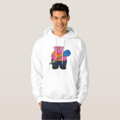 Schweinefleisch als Dart-Spieler mit Darts Hoodie (Vorne ganz)