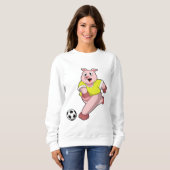 Schweinefleisch als Fußball-Spieler mit Fußball Sweatshirt (Vorne ganz)