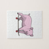 Schweinefleisch als Skater mit Skateboard Puzzle (Horizontal)