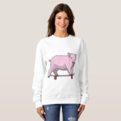 Schweinefleisch als Skater mit Skateboard Sweatshirt (Vorne ganz)