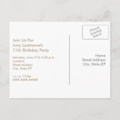 Schweinefleisch am Geburtstag Einladung zur Postka (Rückseite)