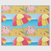 Schweinefleisch am Strand Geschenkpapier (Flach)