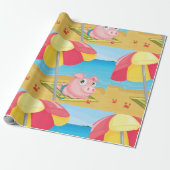 Schweinefleisch am Strand Geschenkpapier (Ungerollt)