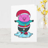 Schweinefleisch auf Ice-Skaten mit Ice-Skaten & Hu Karte (Gelbe Blume)