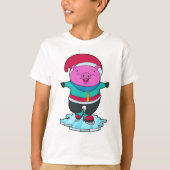 Schweinefleisch auf Ice-Skaten mit Ice-Skaten & Hu T-Shirt (Vorderseite)