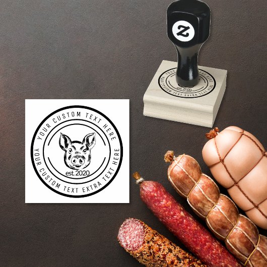 Schweinefleisch aus Bauer Gummistempel