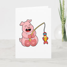 Schweinefleisch beim Fischen mit Fisch Karte