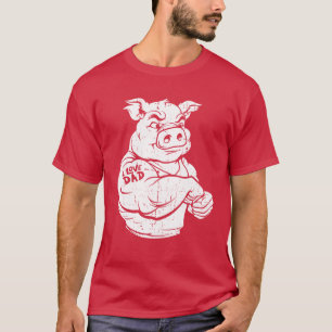 Schweinefleisch Bizeps-Tattoo Ich liebe Papa Gesch T-Shirt