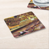 Schweinefleisch, Budapest Rechteckiger Pappuntersetzer (angewinkelt)