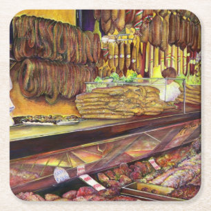 Schweinefleisch, Budapest Rechteckiger Pappuntersetzer